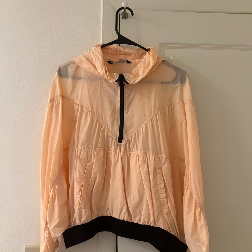 Zara Light Peach Hooded Utility windbreaker